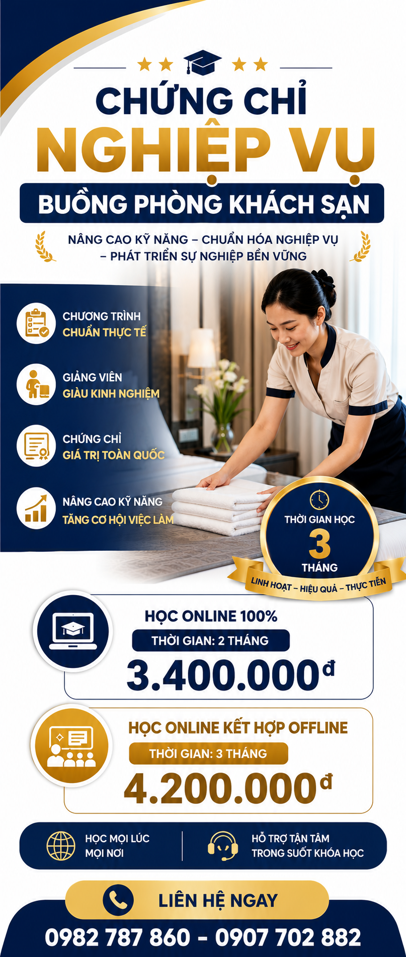 Khóa đào tạo nghiệp vụ Buồng phòng khách sạn