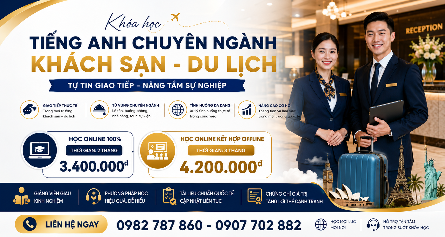 Khóa học tiếng anh khách sạn du lịch chuyên nghiệp