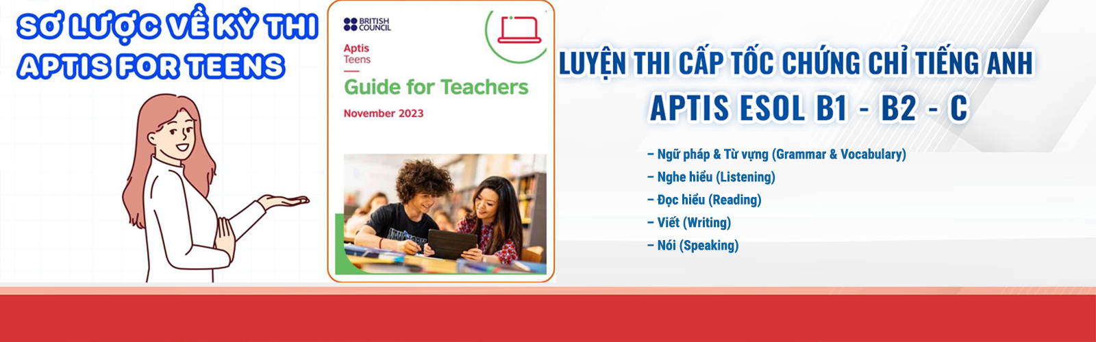 banner aptis teen Aptis for teen - Kỳ thi Aptis dành cho học sinh