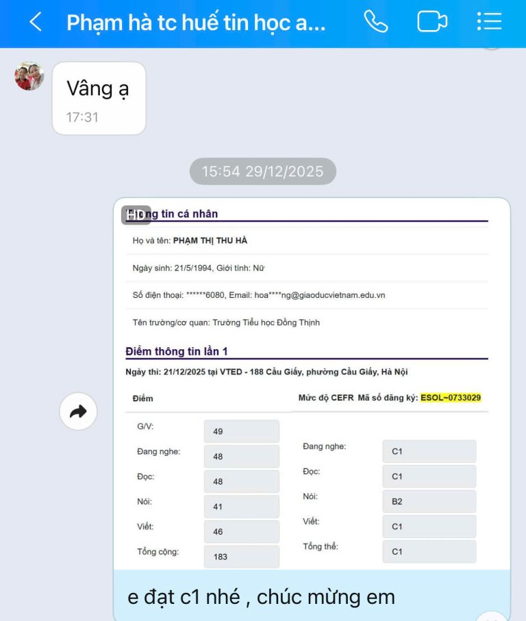 cam nhan2 Khoá học và ôn thi Aptis Online 2026