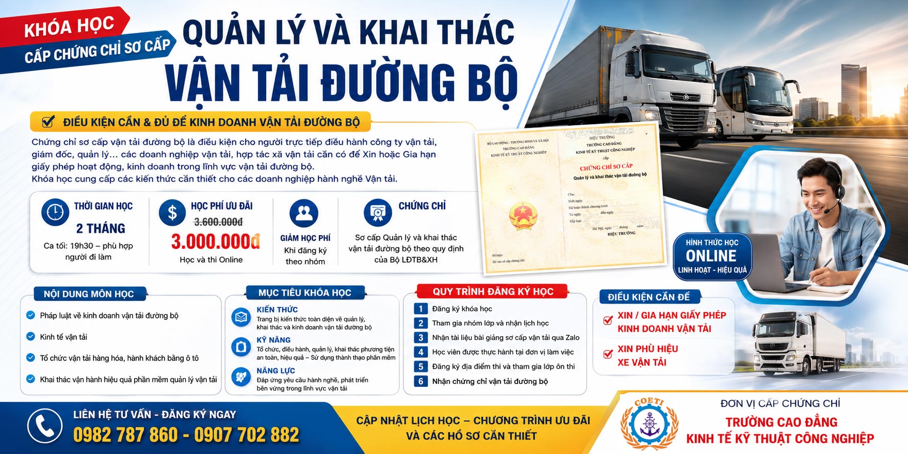 Chứng chỉ sơ cấp vận tải đường bộ