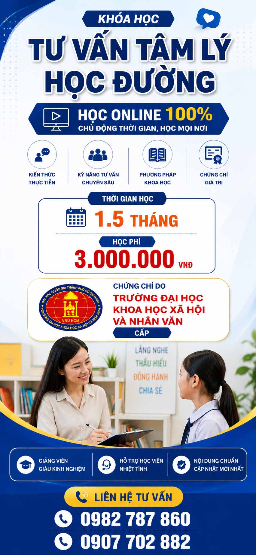 m tlhd Khoá học tư vấn tâm lý học đường 2026