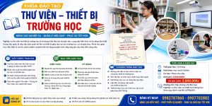 Banner khóa học Nghiệp vụ Thư viện và Thiết bị Trường học Online