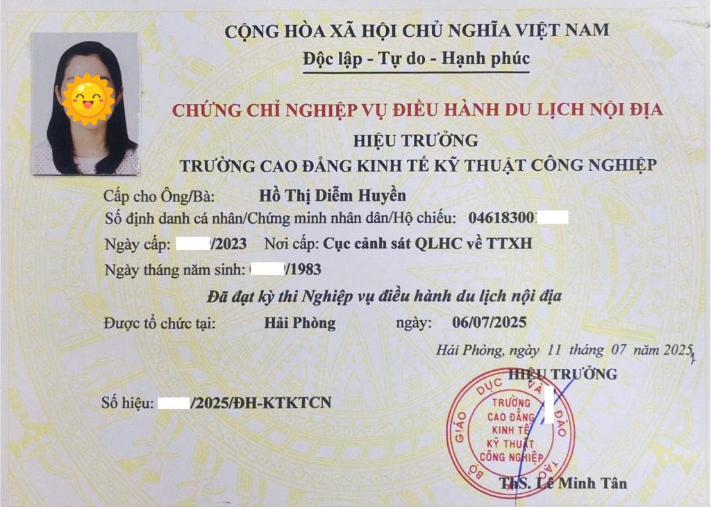 Chứng chỉ điều hành du lịch nội địa