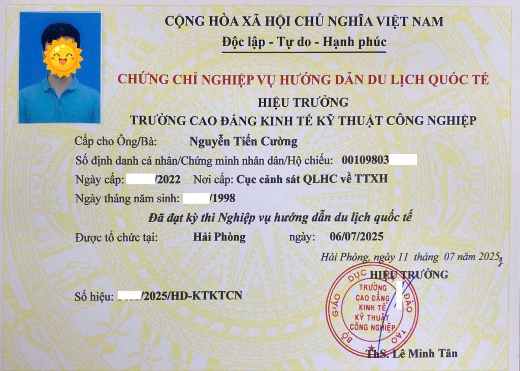 Chứng chỉ hướng dẫn viên du lịch quốc tế