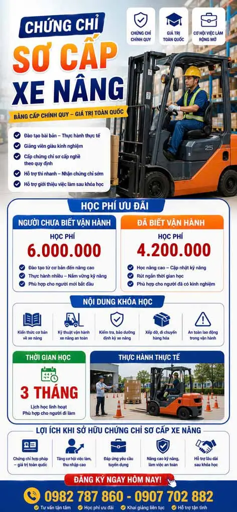Chứng chỉ vận hành xe nâng di động