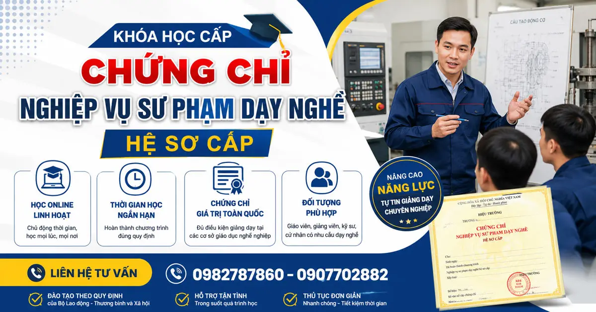 Nghiệp Vụ Sư Phạm Dạy Nghề Hệ Sơ Cấp Học Online 2026 | Học Phí 2.500.000 5 Nghiệp vụ sư phạm dạy nghề hệ sơ cấp học online 2026