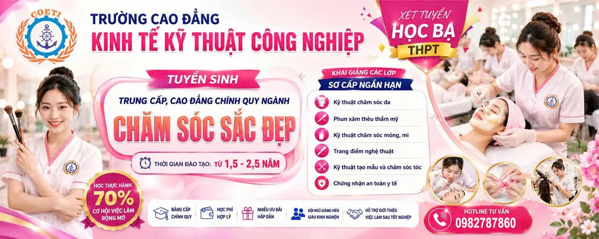 Trung Cấp, Cao Đẳng Chính Quy Ngành Chăm Sóc Sắc Đẹp